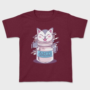 Antidepressant Cat, Kids' T-Shirt
