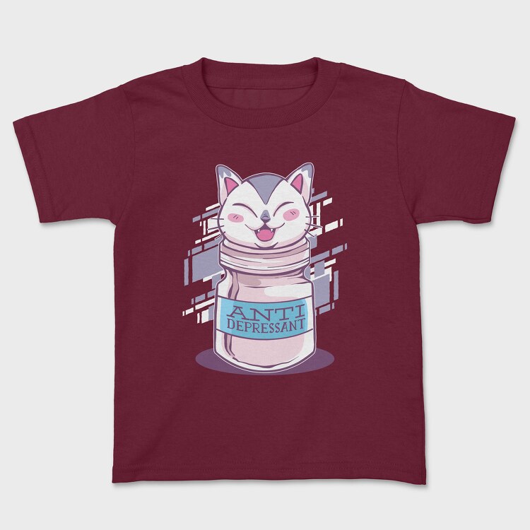 Antidepressant Cat, Kids' T-Shirt