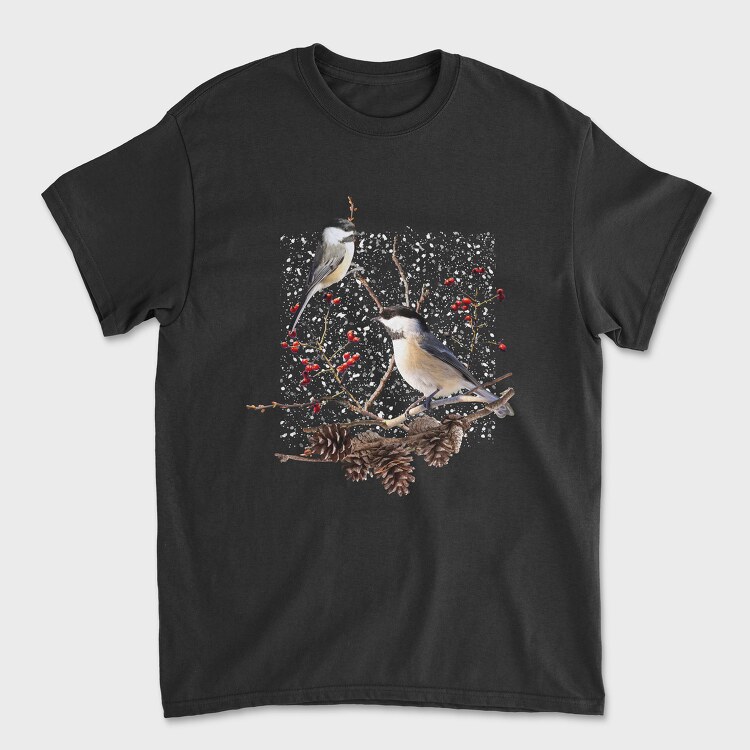 Chickadee Bird, Unisex Men's T-Shirt
