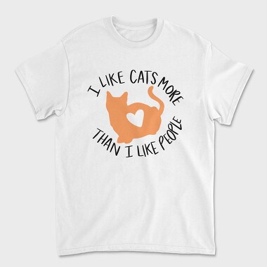 I Like Cats More Than I Like People, Unisex Men's T-Shirt