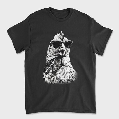 Chicken Monochrome Sunglases, Unisex Men's T-Shirt