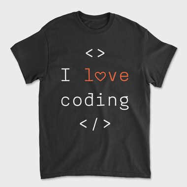 I Love Coding, Unisex Men's T-Shirt