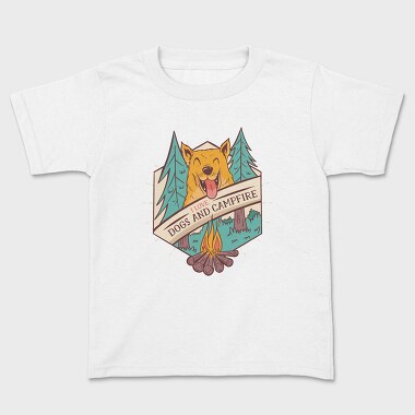I Love Dogs and Campfire, Kids' T-Shirt