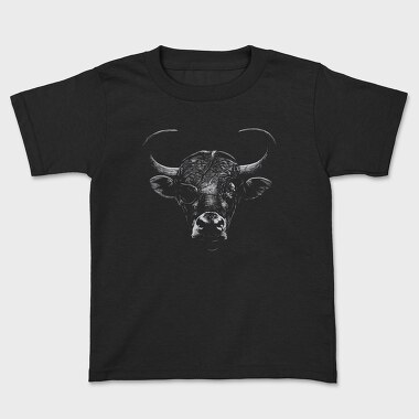 Eyepatch Bull Portrait, Kids' T-Shirt