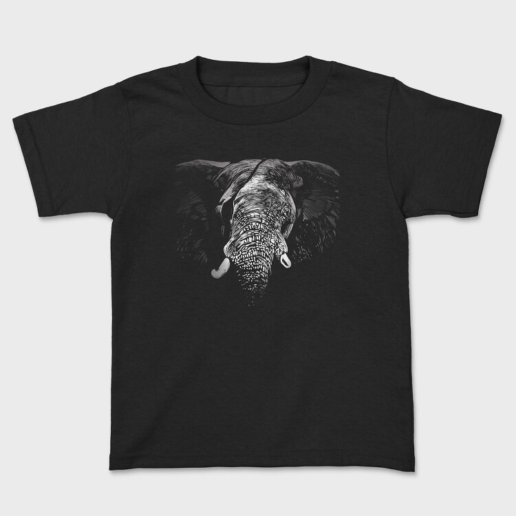 Eyepatch Elephant Portrait, Kids' T-Shirt