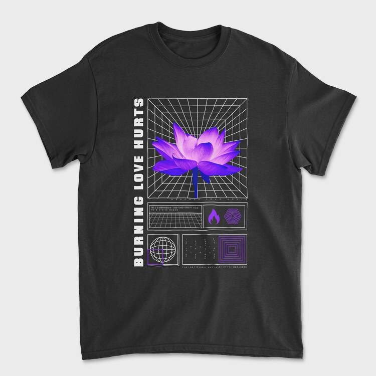 Trap Burning Flower, Унисекс Мъжка Тениска