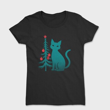 Christmas Cat Flat, Women's T-Shirt