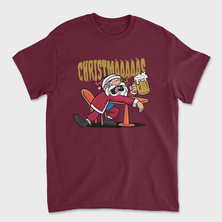 Christmas Santa Beer, Унисекс Мъжка Тениска