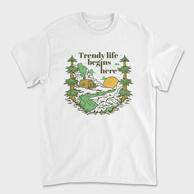 Unisex Men's T-Shirt, Trendy Life Forest