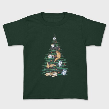 Christmas Tree Cats Realistic, Kids' T-Shirt