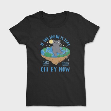 Bad Cat Flat Earth, Women's T-Shirt