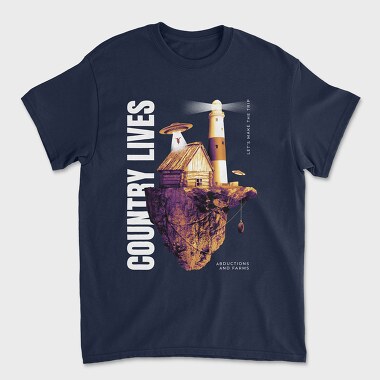 Floating Island Country Life, Unisex Men's T-Shirt