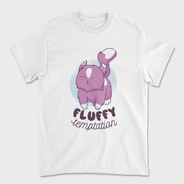 Fluffy Cat, Unisex Men's T-Shirt