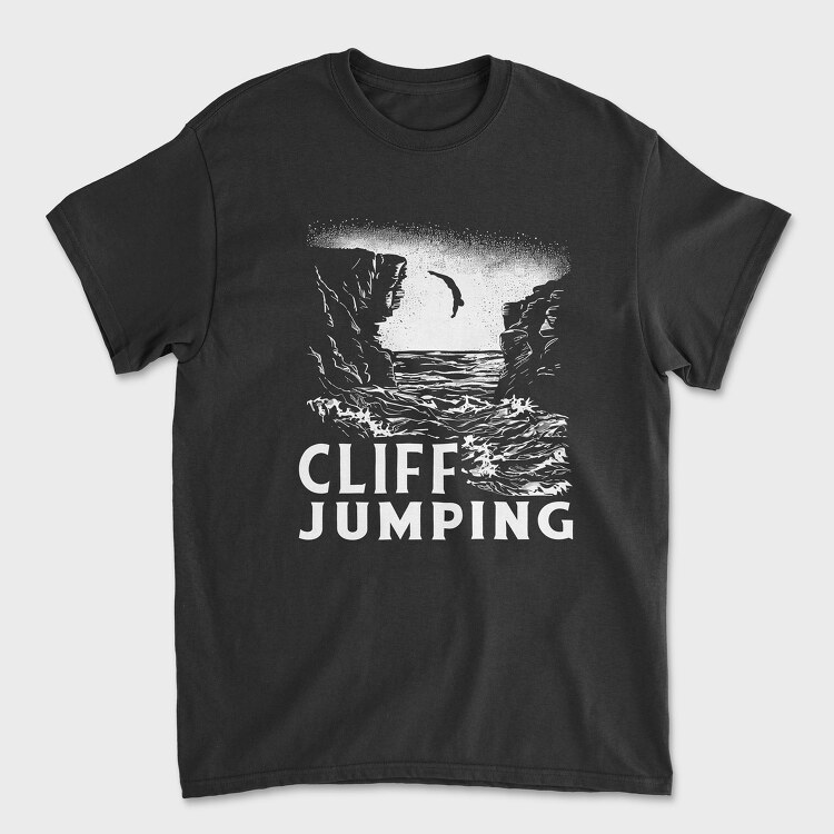 Cliff Jumping, Unisex Men's T-Shirt
