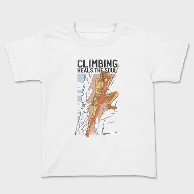 Climbing Heals the Soul, Kids' T-Shirt