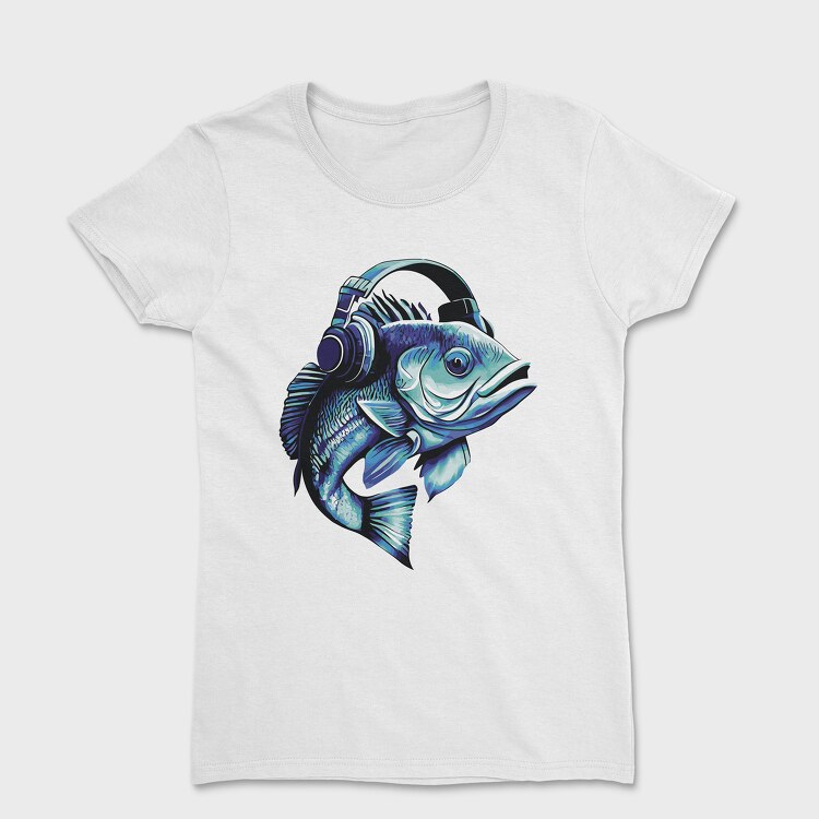 Bass Fish Headphones, Women's T-Shirt