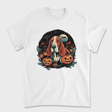 Basset Hound Halloween, Unisex Men's T-Shirt