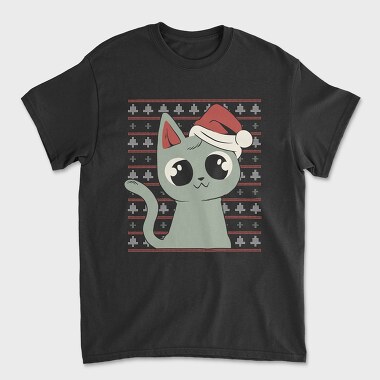 Ugly Sweater Christmas Cat, Unisex Men's T-Shirt