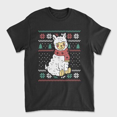 Ugly Sweater Llama, Unisex Men's T-Shirt