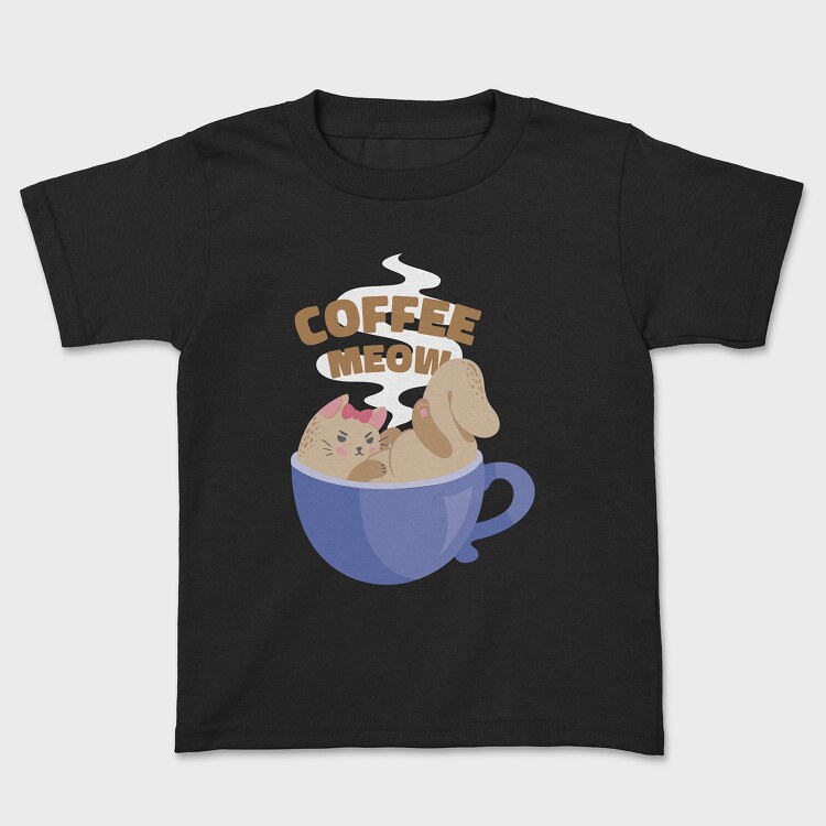 Coffee Cat 2, Kids' T-Shirt
