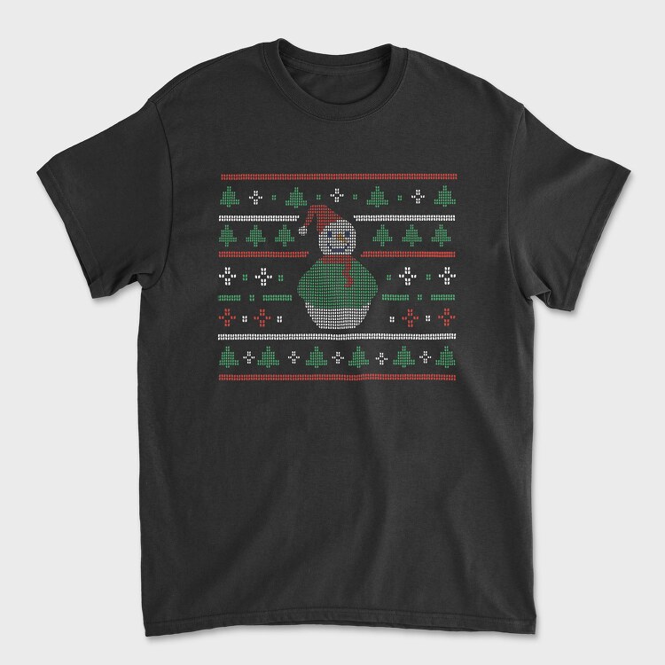 Uglysweater Snowman, Unisex Men's T-Shirt
