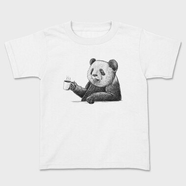 Coffee Panda Sketch, Kids' T-Shirt