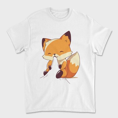 Unisex Men's T-Shirt, Fox Eating