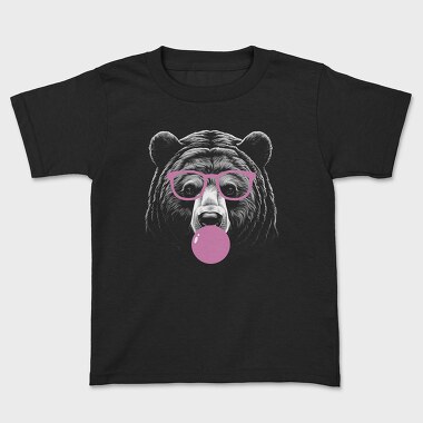 Bear Monochrome Bubblegum, Kids' T-Shirt
