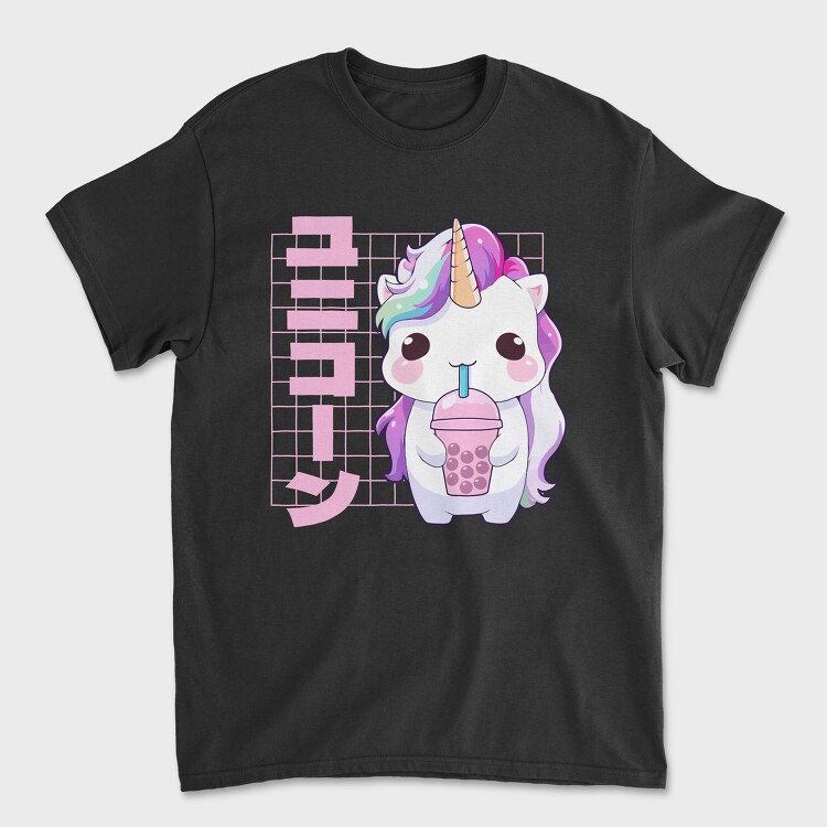 Unicorn Cute Boba Tea, Unisex Men's T-Shirt