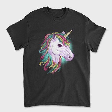 Unicorn Head Color, Unisex Men's T-Shirt