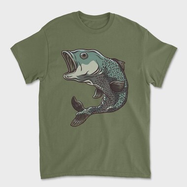 Jumping Pike Perch, Unisex Men's T-Shirt