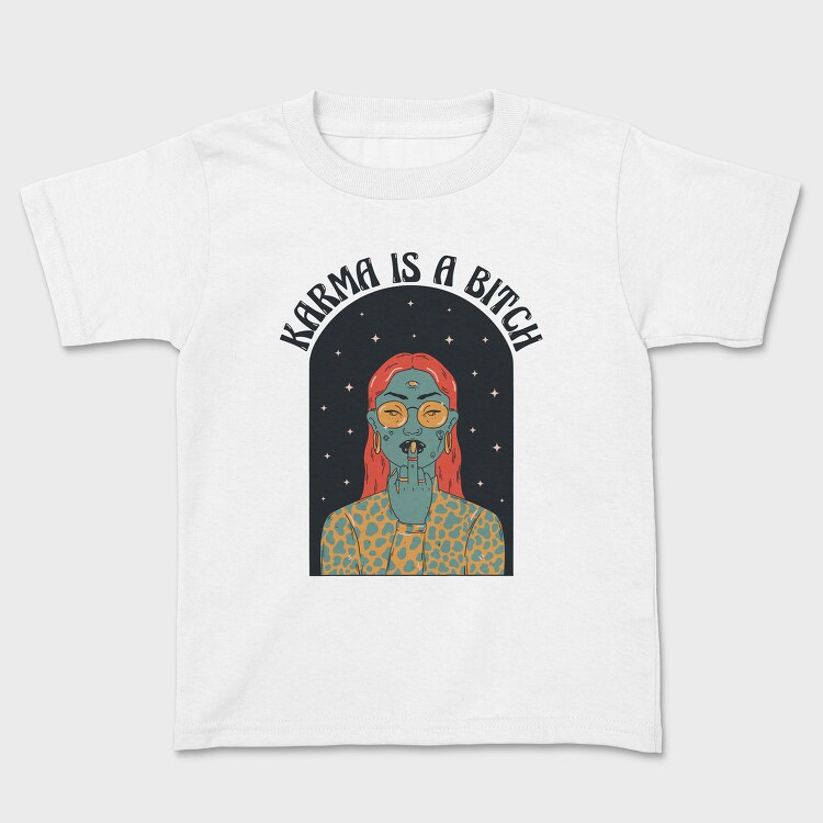 Karma Middle Finger, Kids' T-Shirt