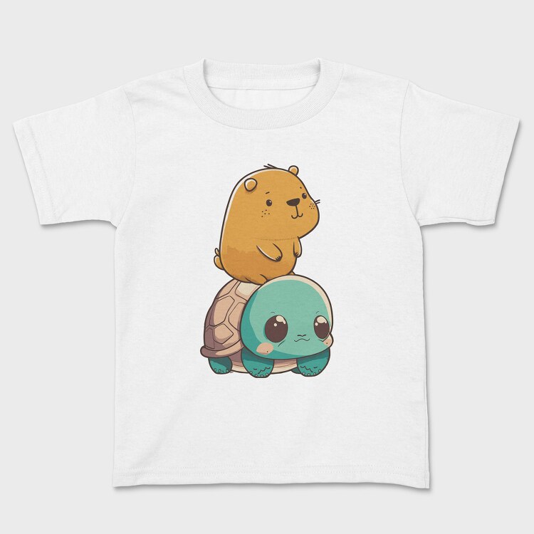 Kawaii Capybara and Turtle, Детска Тениска
