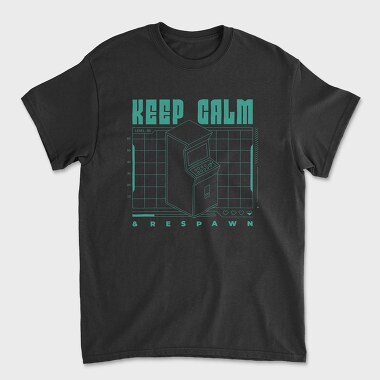Унисекс Мъжка Тениска, Keep Calm and Respawn