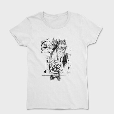 Compass Wolf, Women's T-Shirt
