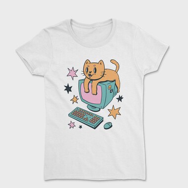 Computer Cat, Women's T-Shirt