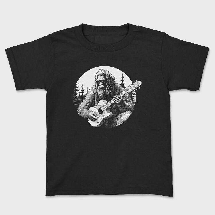 Bigfoot Playing Guitar, Kids' T-Shirt