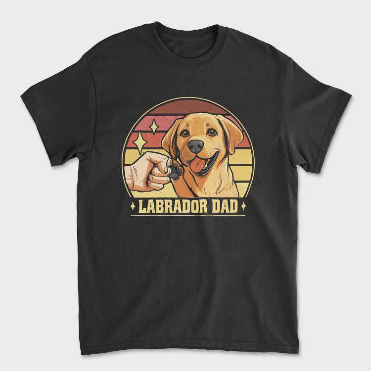 Labrador Dad Retro, Унисекс Мъжка Тениска