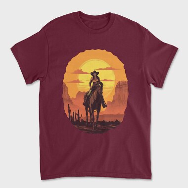 Cowgirl Sunset, Unisex Men's T-Shirt