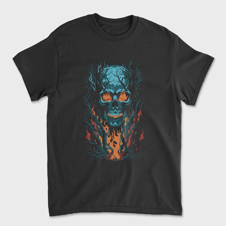Skull Flames, Unisex Men's T-Shirt