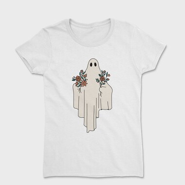 Ghost With Flowers, Women's T-Shirt