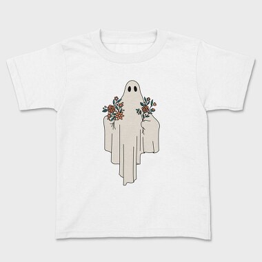 Ghost With Flowers, Kids' T-Shirt
