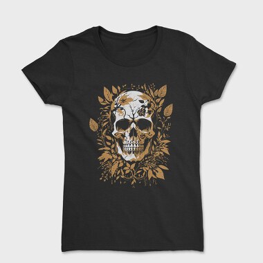 Skull Gold Leaves, Дамска Тениска