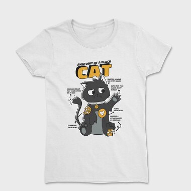Black Cat Anatomy, Women's T-Shirt