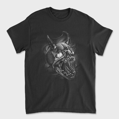 Унисекс Мъжка Тениска, Creepy Skull Monochrome