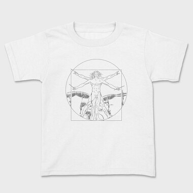 Vitruvian Drummer, Kids' T-Shirt