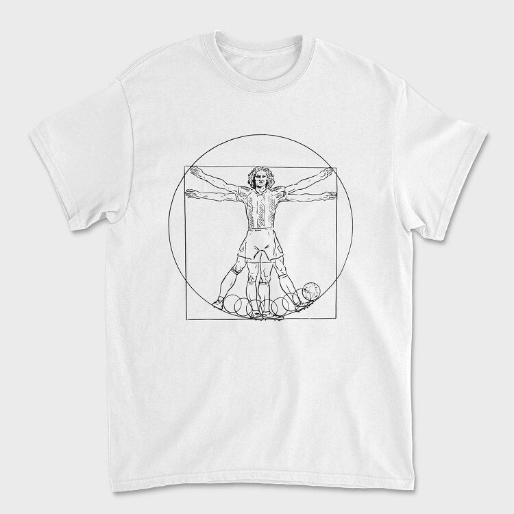 Vitruvian Man Football, Унисекс Мъжка Тениска