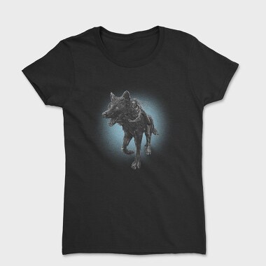 Girl Riding Wolf, Women's T-Shirt