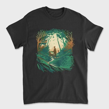 Walk Woods Dog, Unisex Men's T-Shirt
