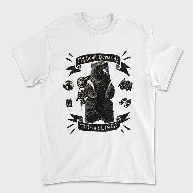 Wanderlust Bear, Unisex Men's T-Shirt